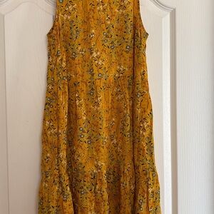 Old Navy Mustard Floral Midi Dress